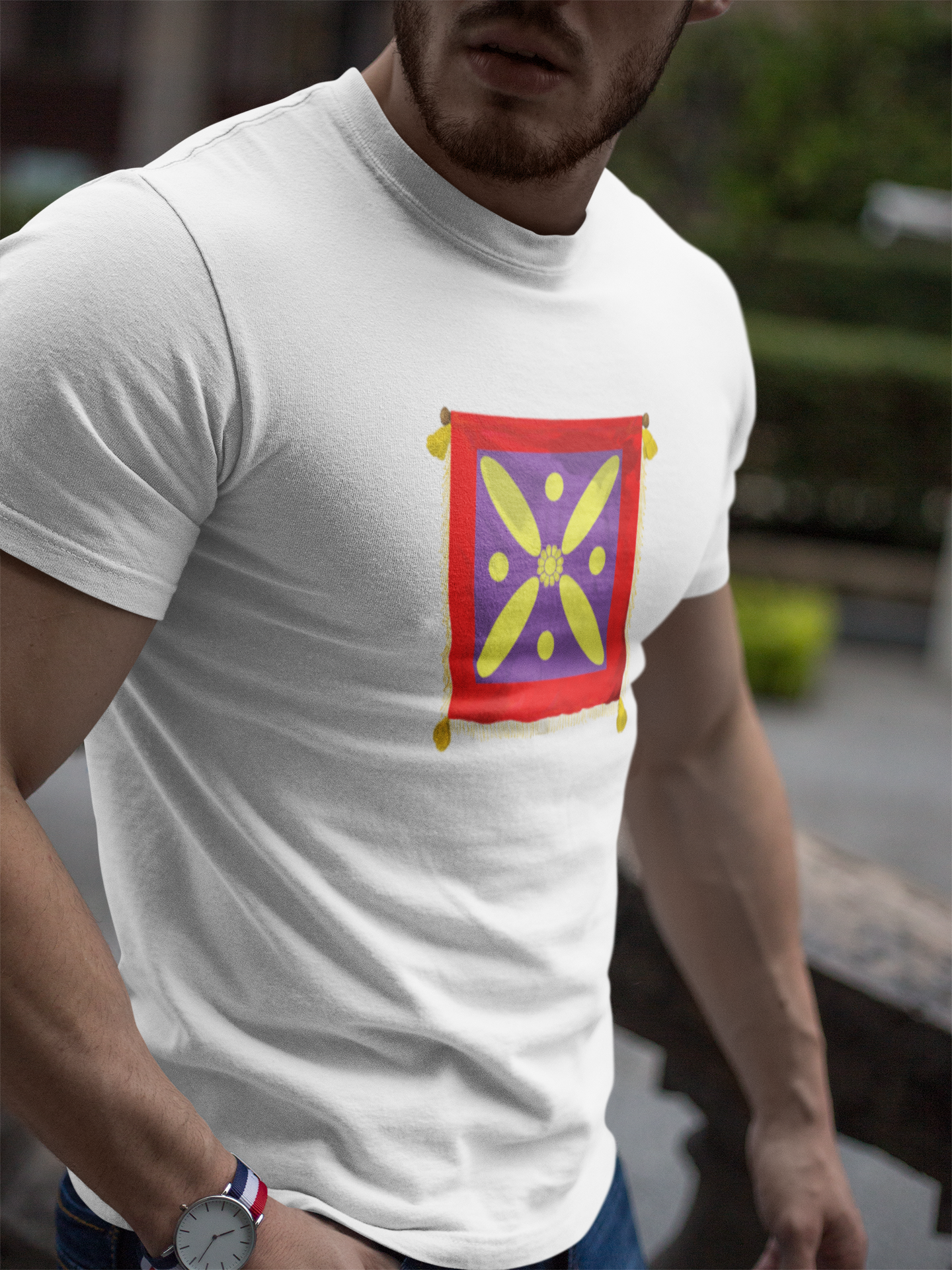 Derafsh Kaviani Sassanid flag design on apparel.
