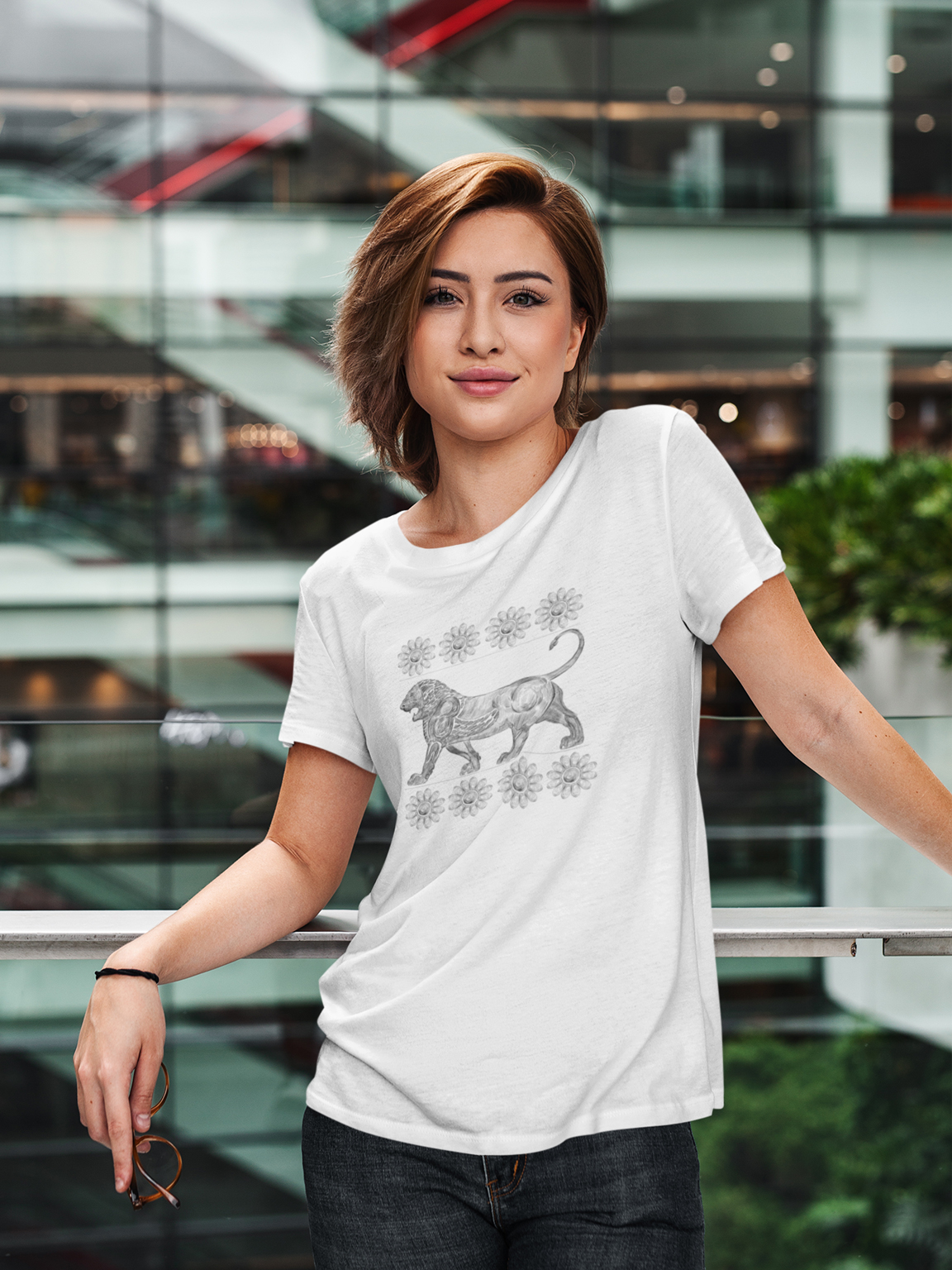 Lion and Lotus Flower Relief Achaemenid Empire T-Shirt