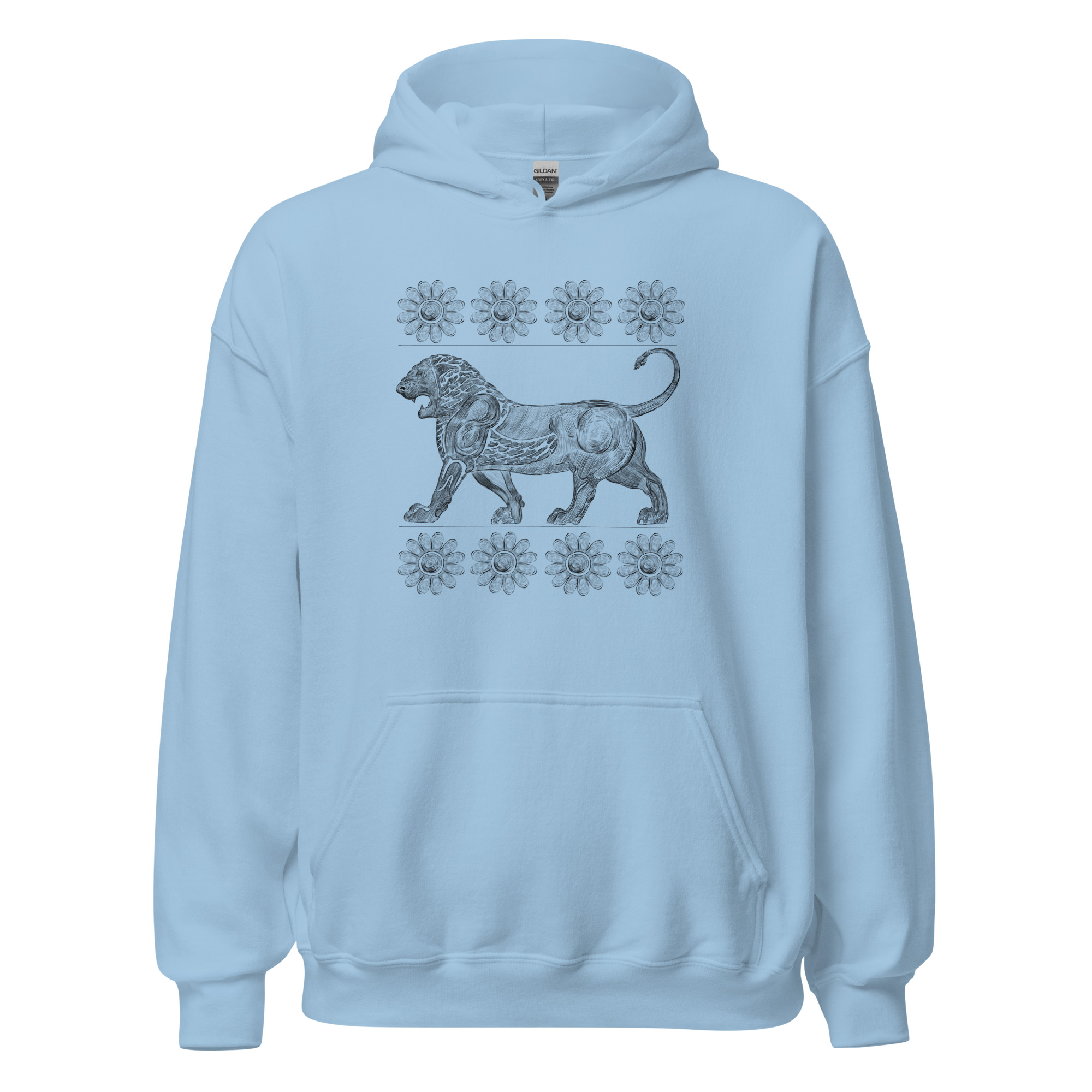 Lion and Lotus Flower Relief Achaemenid Empire Hoodie