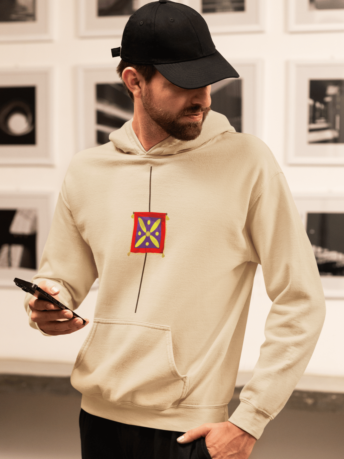 Derafsh Kaviani hoodie with legendary Iranian banner design