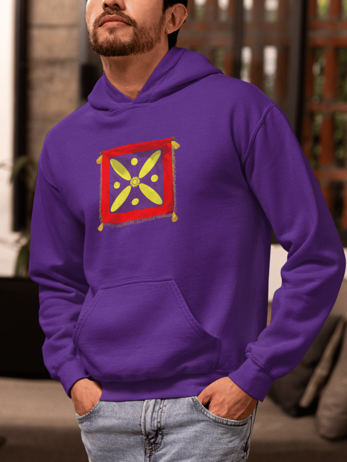Derafsh Kaviani hoodie with legendary sasanian banner design